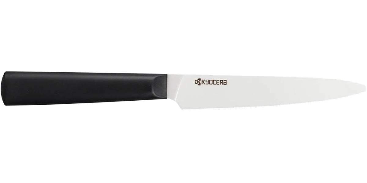 Coltello ceramica Kyocera Chowa per pomodori microzigrinato 12,5 cm TK125WHBK - immagine 2