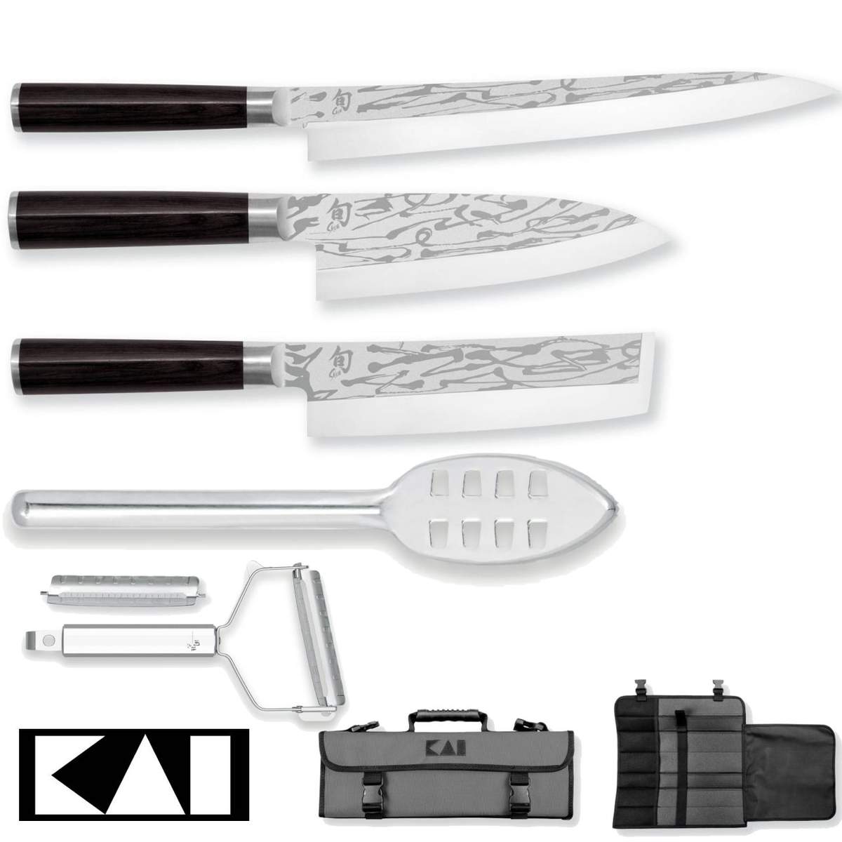 Set 3 coltelli Kai Pro Sho e kit di accessori - immagine 3